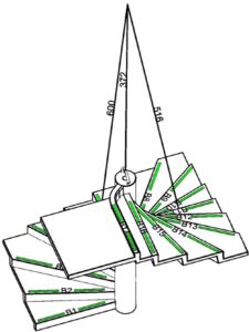 Génération automatique de plan d'escalier tournant.